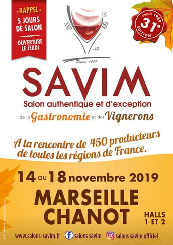 Salon des vins de Savim de Marseille du 14 au 18 novembre 2019